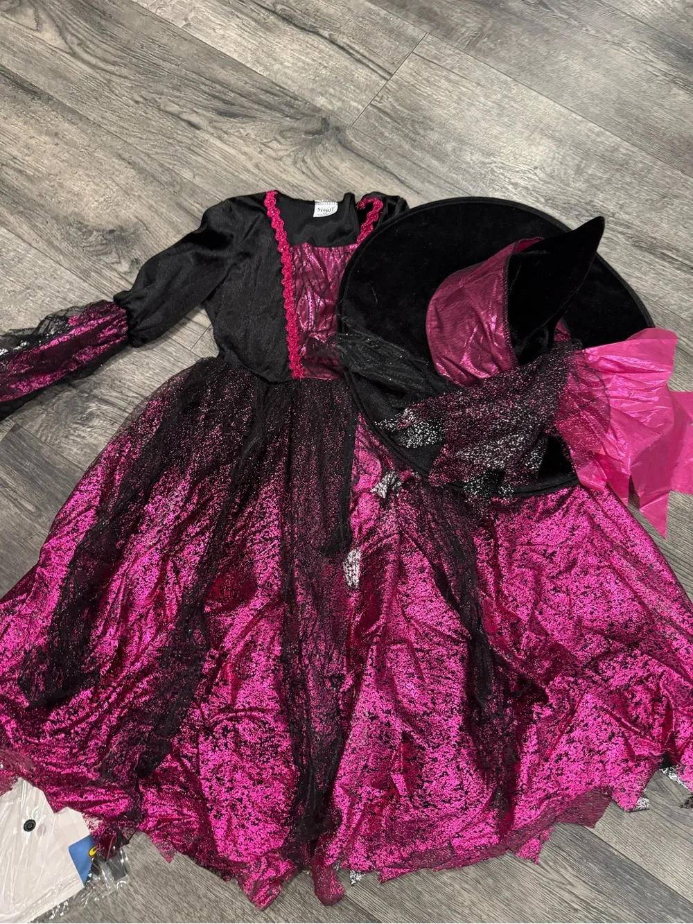 Witch Costume Dress and Hat - Pink and Black